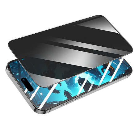Защитное стекло для iPhone 16 Pro Max, G777 Plus, HOCO, anti-static, антишпион, черное