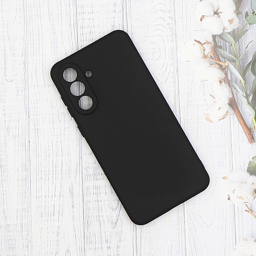 Чехол силиконовый для Samsung Galaxy S24 Plus, с микрофиброй внутри, с защитой камеры, X-CASE, черный