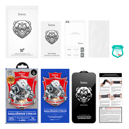 Защитное стекло для iPhone 14 Pro, A777, HOCO, HD, рамка черная