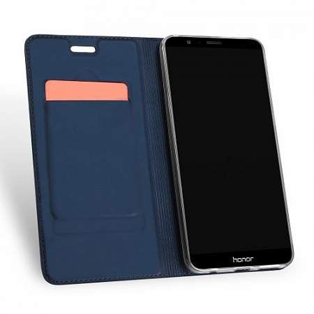 Чехол-книжка для Huawei Honor 7X, DU DU, боковой, синий