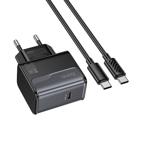 Сетевое зарядное устройство, 1 PD 30W (CS72A), HOCO, Type-C to Type-C, черный