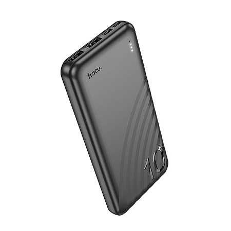 Универсальный Доп. Аккумулятор 10000mAh, J123, HOCO, выход: 2 USB: 5V/2, черный