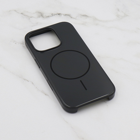 Чехол-накладка для iPhone 16 Pro, глянцевый, магнитный (MagSafe), без лого, X-CASE, черный