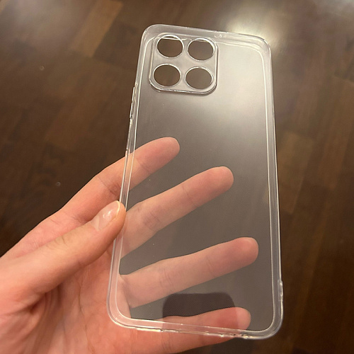Чехол силиконовый для Honor X6A, с защитой камеры, X-CASE, прозрачный