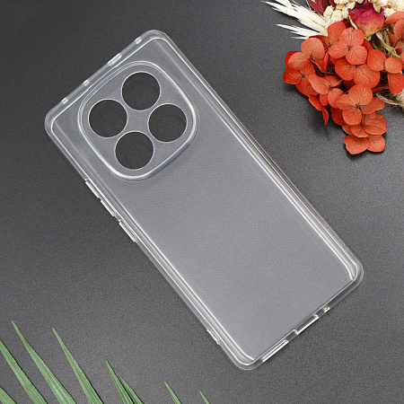 Чехол силиконовый для Xiaomi Redmi Note 14 Pro (5G), с защитой камеры, X-CASE, прозрачный