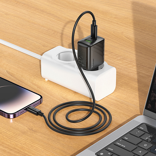 Сетевое зарядное устройство, 1 PD 20W + 1 USB 3.0 QC (CS25A), HOCO, черный