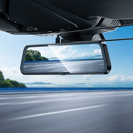 Видеорегистратор DV16, HOCO, зеркало заднего вида, камера заднего вида, черный