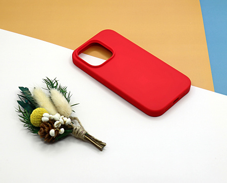 Чехол - накладка для iPhone 13 Pro, Silicon Case, без лого, красный
