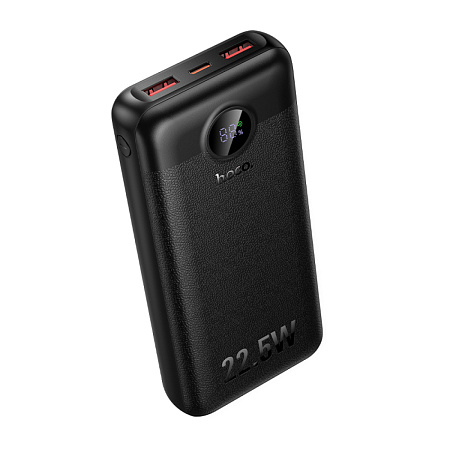 Универсальный Доп. Аккумулятор 20000mAh, J172A, HOCO, выход: 1 USB (22.5W), 1 PD (20W), с дисплеем, черный