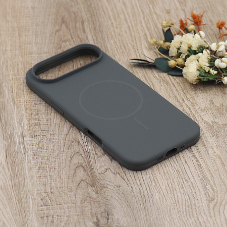 Чехол-накладка для iPhone 17 Air, Silicon Case, магнитный (MagSafe), без лого, X-CASE, угольно-серый