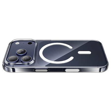 Чехол для iPhone 17 Pro Max, PC+TPU, Магнитный (MagSafe), AS4, HOCO, прозрачный