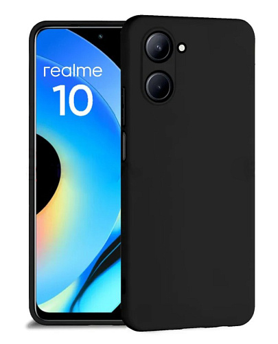 Чехол силиконовый для Realme 10 (4G), с защитой камеры, X-CASE, черный