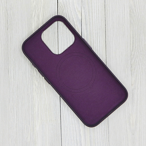 Чехол-накладка для iPhone 15 Pro, тканевый, магнитный (MagSafe), без лого, X-CASE, винный