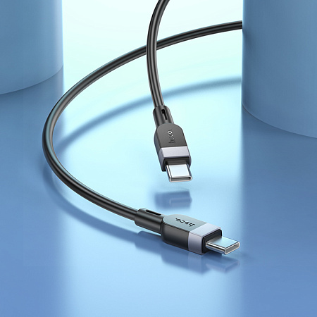 Кабель Type-C на Type-C, HOCO, X109, силиконовый, 2м, 60W, черный