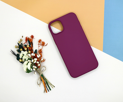 Чехол - накладка для iPhone 12/12 Pro, Silicon Case, без лого, винный