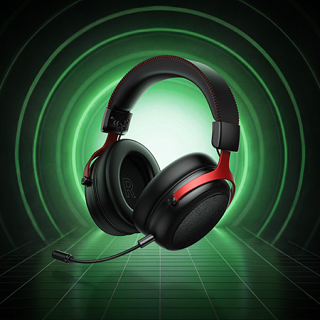 Проводные наушники W116, HOCO, подключение: беспроводное(2,4гГц/BT) проводное(USB-A/USB-C), игровые с микрофоном, черный
