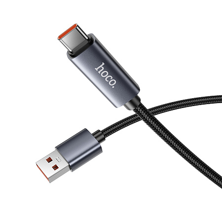USB Кабель Type-C, HOCO, X112, 1 метр, с дисплеем, цвет черный