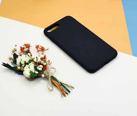 Чехол-накладка для iPhone 7 Plus/8 Plus, Silicon Case, без лого, черный