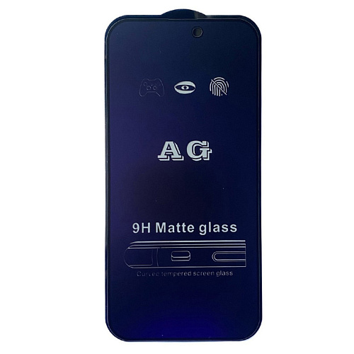Защитное стекло на iPhone 15 Pro Max, Anti-blue ray матовый черный, X-CASE