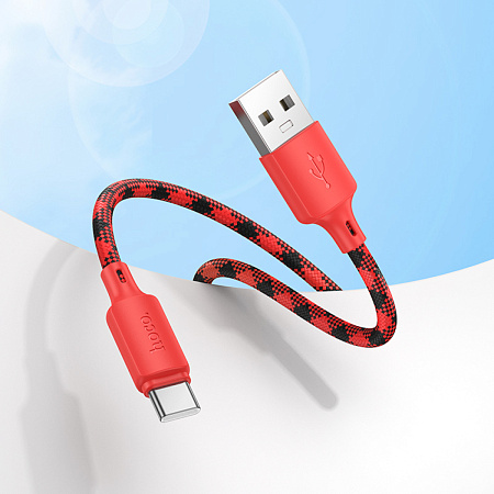 USB Кабель Type-C, HOCO, X116, 1м, разноцветный красный с желтым или синим