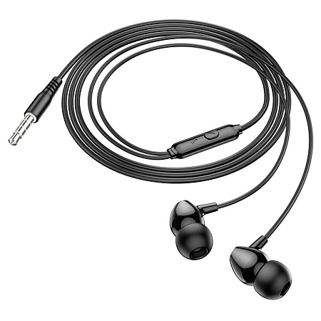 Проводные наушники M94, Universal earphones with microphone, HOCO, вакуумные, черные