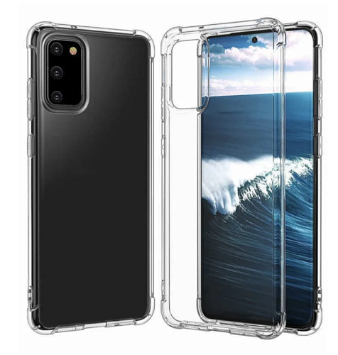 Чехол силиконовый для Samsung Galaxy S20 FE/S20 Lite, усиленные края, микс, X-CASE, прозрачный