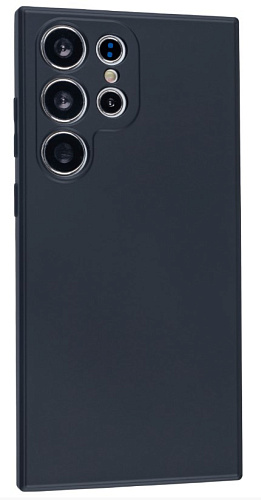 Чехол силиконовый для Samsung Galaxy S23 Ultra, с микрофиброй внутри, с защитой камеры, X-CASE, черный