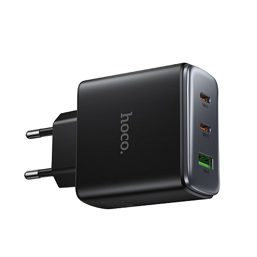 Сетевое зарядное устройство, 2 PD 65W + 1 USB 3.0 QC (C160A), HOCO, цвет черный