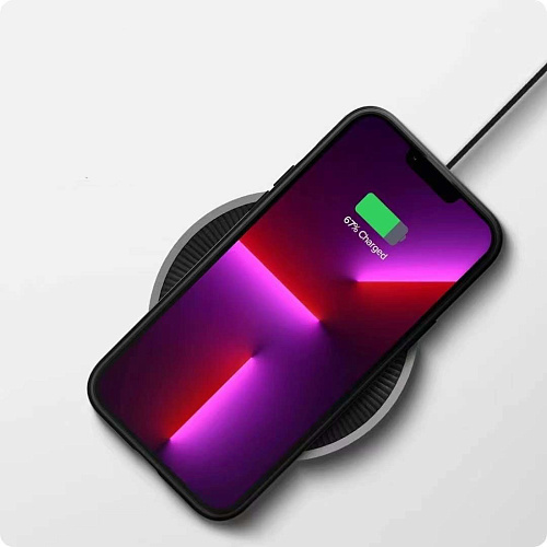 Чехол силиконовый для iPhone 14 (6.1), Магнитный (MagSafe), экокожа, DU DU, черный