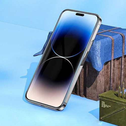 Защитное стекло на iPhone 15 Pro, 9D, черное, X-CASE