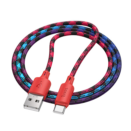 USB Кабель Type-C, HOCO, X116, 1м, разноцветный красный с желтым или синим
