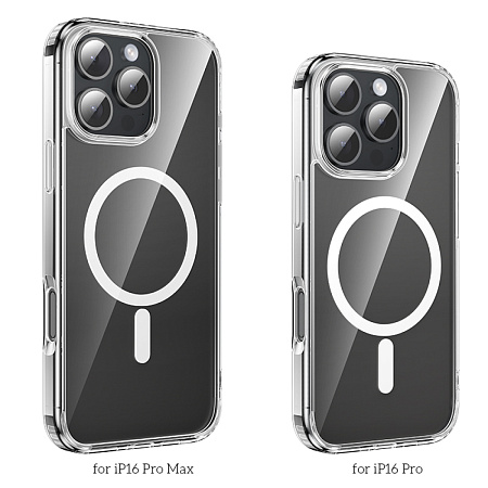Чехол силиконовый для iPhone 16 Pro Max, Магнитный (MagSafe), HOCO, прозрачный