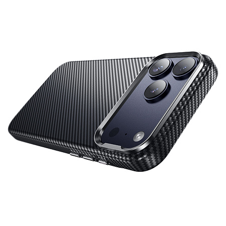 Чехол для iPhone 17 Pro Max, карбон, Магнитный (MagSafe), AS13, HOCO, черный