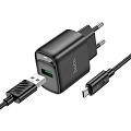 Сетевое зарядное устройство, 1 USB 3.0 QC (C140A), HOCO, Micro, черный