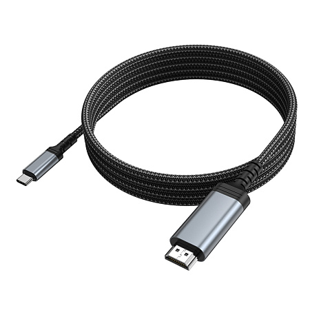 HDMI кабель на Type-C, UA43, HOCO, 1.8 метра, металлический серый