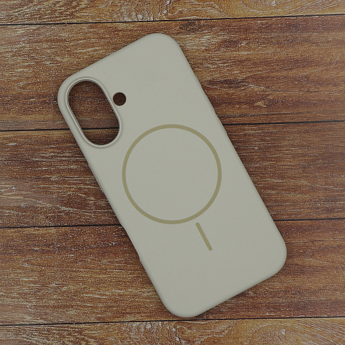 Чехол-накладка для iPhone 16, Silicon Case, магнитный (MagSafe), без лого, X-CASE, бежевый