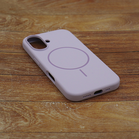 Чехол-накладка для iPhone 16, Silicon Case, магнитный (MagSafe), без лого, X-CASE, сиреневый