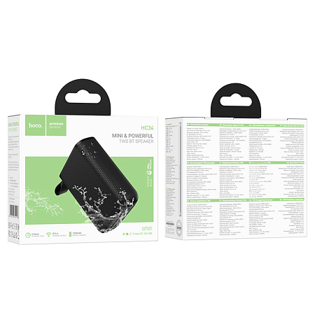 Колонка HC34 Star Bluetooth speaker, HOCO, время работы: 4 часа, цвет черный
