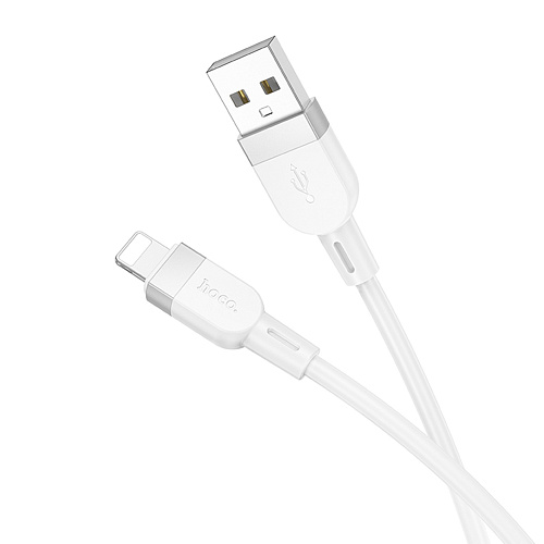 USB дата кабель Lightning, HOCO, X109, 1м, силиконовый, белый