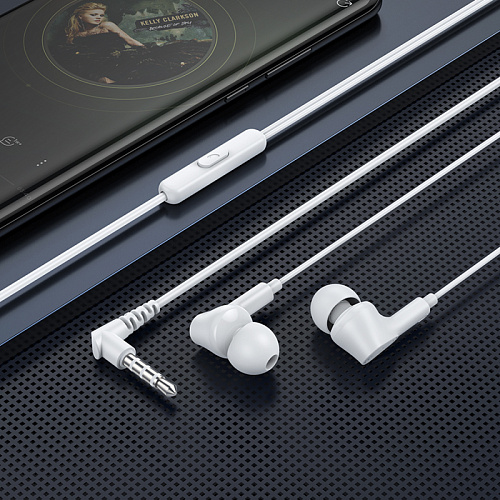 Проводные наушники M102, Ingenious universal earphones, HOCO, вакуумные с микрофоном, белые