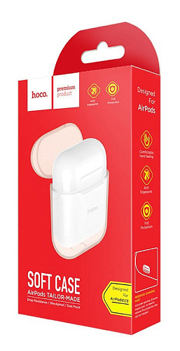 Чехол силиконовый для Airpods 1/Airpods 2, Hoco, розовый