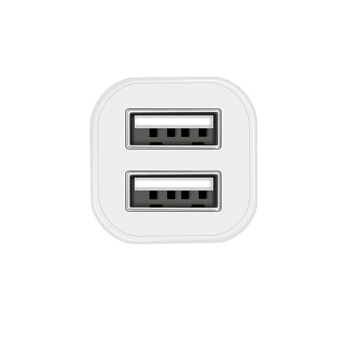 Автомобильное зарядное устройство, 2 USB 2.4A (Z12), белый
