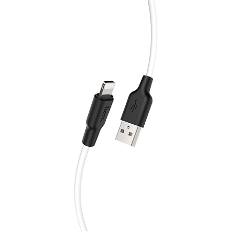 USB дата кабель Lightning, HOCO, X21 Plus, 2М, силиконовый, черно-белый