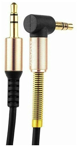 AUX Audio кабель 3,5 мм, UPA02, HOCO, черный, угловой