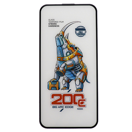 Защитное стекло на iPhone 15/16, носорог, с сеточкой для динамика, черное, X-CASE