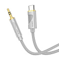 AUX Audio кабель 3,5 мм на Type-C, UPA30, HOCO, 1м, цвет, серый