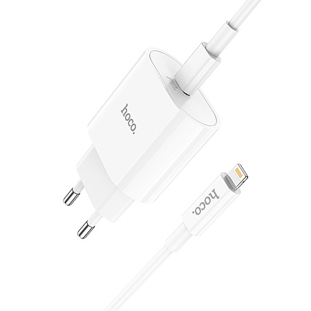 Сетевое зарядное устройство, 1 PD 20W (C94A), HOCO, Type-C to Lightning, белый