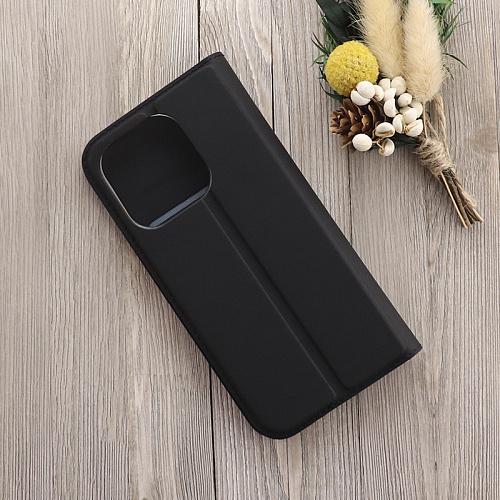 Чехол-книжка для iPhone 15 Pro, X-CASE, боковой, черный