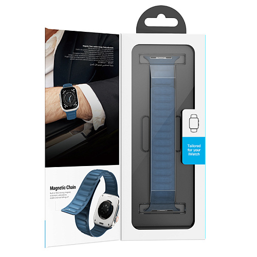 Ремешок на руку для Apple Watch 38/40/41/42 мм, HOCO, AS100, нейлоновый, магнитный, синий