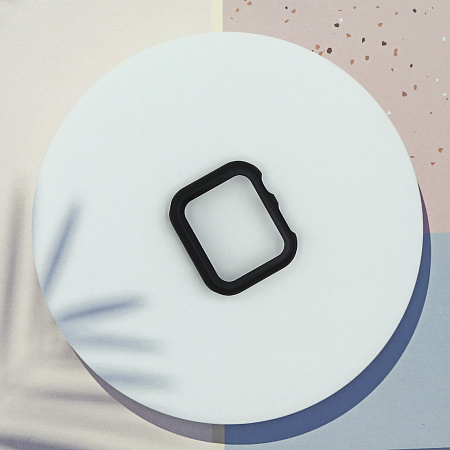 Защитное стекло с чехлом для Apple Watch 41mm, ударопрочный, цвет черный